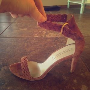 BCBG brown suede heels